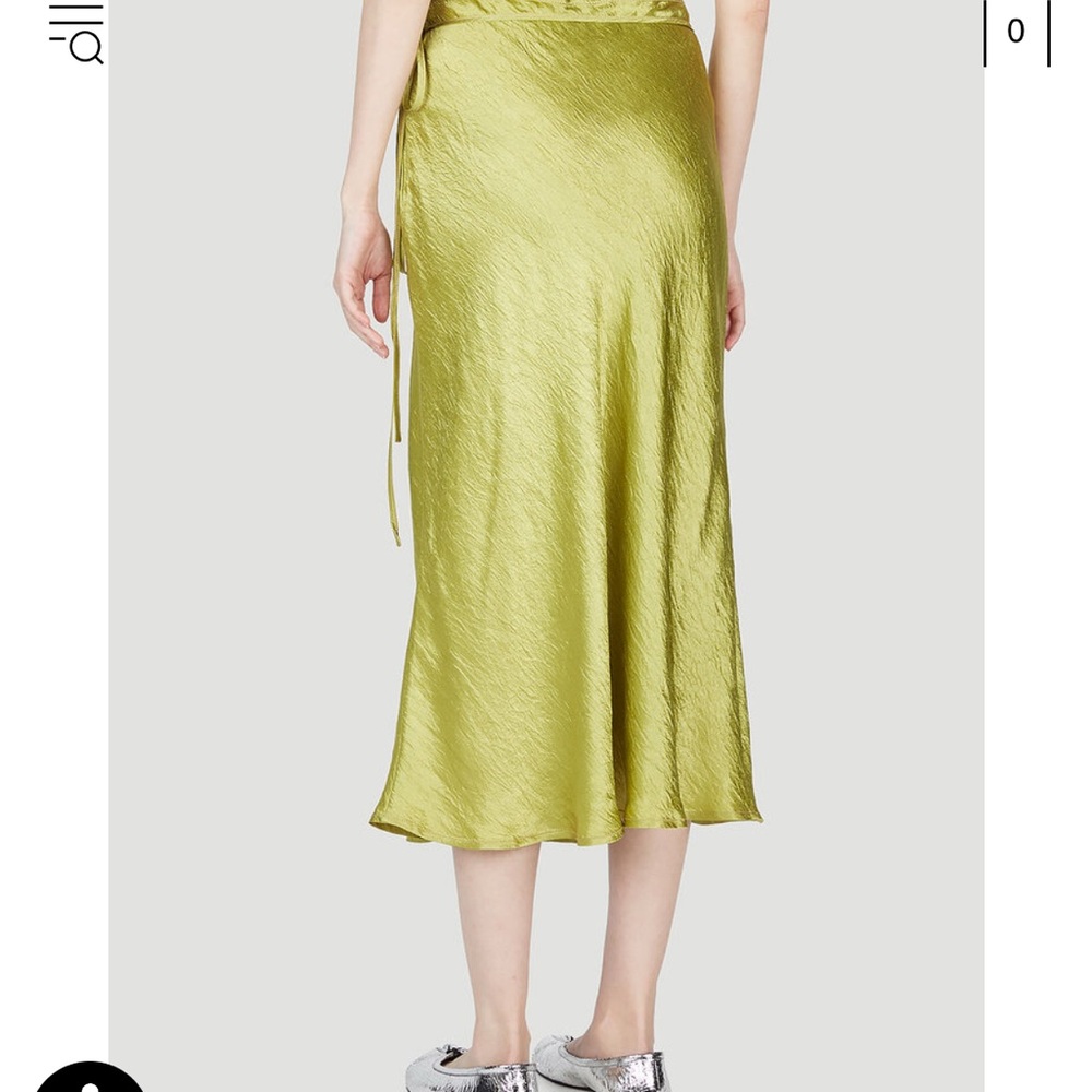 Acne Studios Lime Satin Wrap Skirt